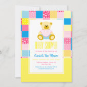 Invitation Ours d'or en écaille, Baby shower (Devant)