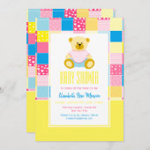 Invitation Ours d'or en écaille, Baby shower (Devant / Derrière)