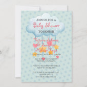 Invitation Ours dormant mignon sur Baby shower de fille lune (Dos)