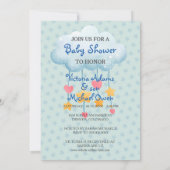 Invitation Ours dormant mignon sur Lune Baby Boy Douche (Dos)