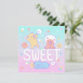 Invitation Ours doux avec monstres en luffy (Debout devant)