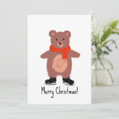 Invitation Ours drôle en patins (Debout devant)