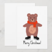 Invitation Ours drôle en patins (Devant / Derrière)