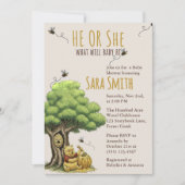 Invitation Ours du livre d'histoires classique "Que fera bébé (Devant)