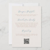Invitation Ours en aquarelle bleue Code QR Fête bébé garçon (Dos)
