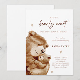 Invitation Ours en Attente Ours en Peluche Bohème Neutre Baby