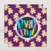 Invitation Ours En Conflit Profond Violet, Ours (Devant / Derrière)