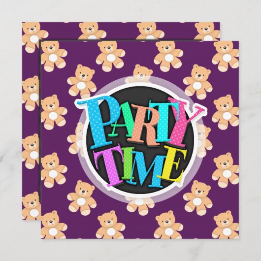 Invitation Ours En Conflit Profond Violet, Ours (Devant / Derrière)