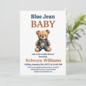 Invitation Ours en patchwork de denim occidental pour Baby Sh (Debout devant)