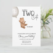 Invitation Ours en peluche 2e anniversaire DEUX mignons à por (Debout devant)