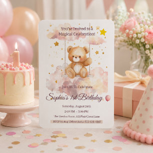 Invitation Ours en peluche adorable 1er anniversaire – Person
