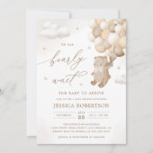 Invitation Ours en peluche avec Baby shower à ballons neutres (Devant)