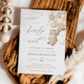 Invitation Ours en peluche avec Baby shower à ballons neutres