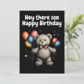 Invitation Ours en peluche avec ballons  (Debout devant)