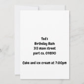 Invitation Ours en peluche avec ballons  (Dos)