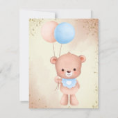 Invitation Ours en peluche avec ballons baby shower modèle (Dos)