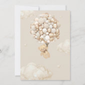 Invitation Ours en peluche avec ballons Baby shower neutre (Dos)