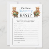 Invitation Ours en peluche Baby Shower Fleur Garçon Qui Sait  (Devant)