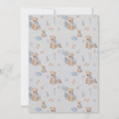 Invitation ours en peluche bébé bohème (Dos)