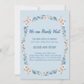 Invitation Ours en peluche bleu minimaliste (Dos)