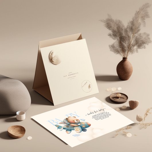 Invitation Ours en peluche de l'aquarelle mignon