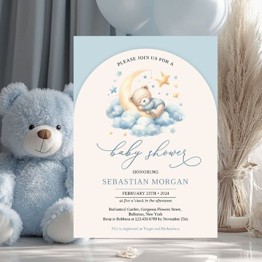Invitation Ours en peluche de l'arc de Boho sur le garçon de 