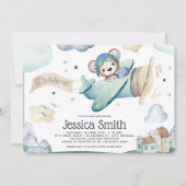 Invitation Ours en peluche du pilote d'aquarelle (Devant)