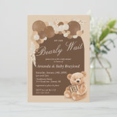 Invitation Ours en peluche en laiton Boho Pampas Brown (Debout devant)