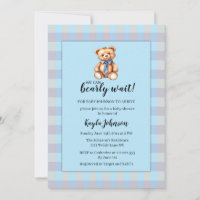 Ours en peluche et douche pour bébé à carreaux gin