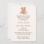 Invitation Ours en peluche fille avec bébé (Devant)