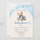 Invitation Ours en peluche mignon avec bébé bouteille d'arcea (Devant)