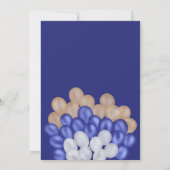 Invitation Ours en peluche mignon bleu marine ballons garçon  (Dos)