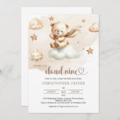 Invitation Ours en peluche mignon ivoire brun nuage beige neu (Devant / Derrière)