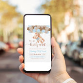 Invitation Ours en peluche Ours Baby shower avec ballons