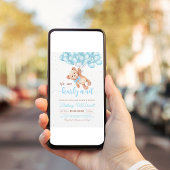 Invitation Ours en peluche Ours Baby shower avec ballons