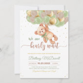 Invitation Ours en peluche Ours Baby shower avec ballons (Devant)