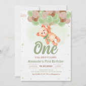 Invitation Ours en peluche Ours de garçon avec ballons Annive (Devant)