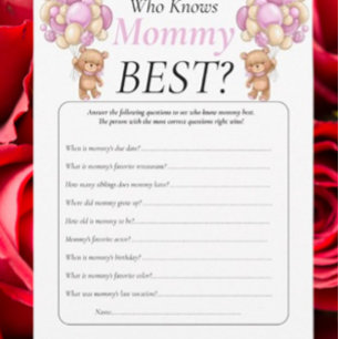 Invitation Ours en peluche pour Baby Shower Qui connaît Maman