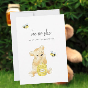 Invitation Ours en peluche pour la révélation du sexe abeille