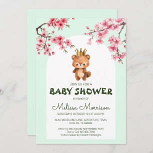 Invitation Ours en peluche Roi Sakura Baby Boy Douche