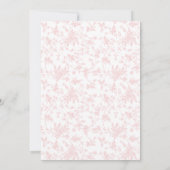 Invitation Ours en peluche rose motif floral bébé douche fill (Dos)