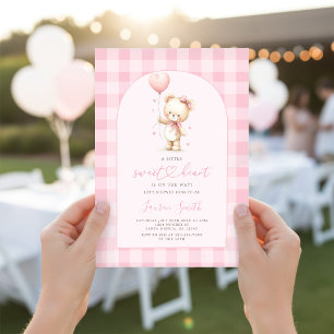 Invitation Ours en peluche rose pour la Saint-Valentin Baby S