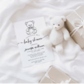Invitation Ours en peluche simple mignonette avec bébé garçon