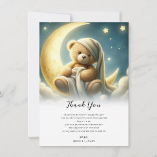 Invitation Ours en peluche sur lune éclairant les étoiles Bab