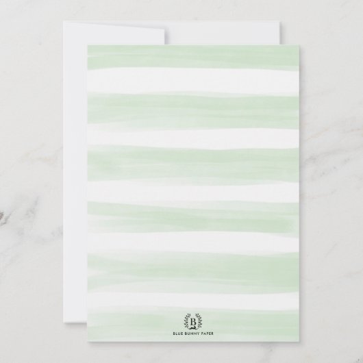 Invitation Ours en peluche vert avec ballons, premier anniver (Dos)