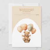 Invitation Ours En Teddy Avec Baby shower Ballotte (Dos)