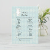 Invitation Ours En Teddy Blanc Dans Votre Jeu De Baby shower (Debout devant)