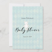 Invitation Ours En Teddy Blanc Dans Votre Jeu De Baby shower (Dos)