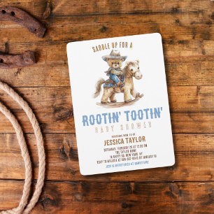 Invitation Ours en Teddy Cow-boy Baby Shower Sud-Ouest