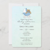 Invitation Ours En Teddy Dans Le Baby shower Buggy (Devant)